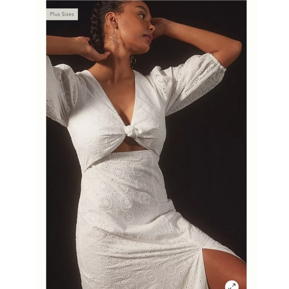 Anthropologie ×Hutch Eyelet Cutout Maxi Dress size 0 - Picture 2 of 10